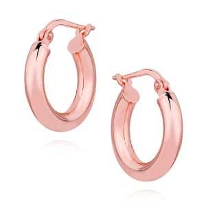 Cercei rotunzi argint placati cu aur roz Ø16 mm x 3 mm Creole DiAmanti G0096DRG-DIA (Argint 925‰ 2,2 g.)